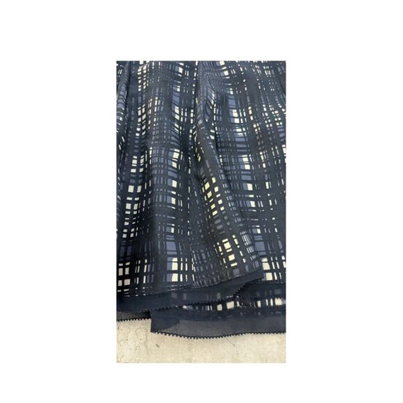 TORY BURCH Normandy Blue Pleated Silk Skirt Size 12 - Picture 5 of 10